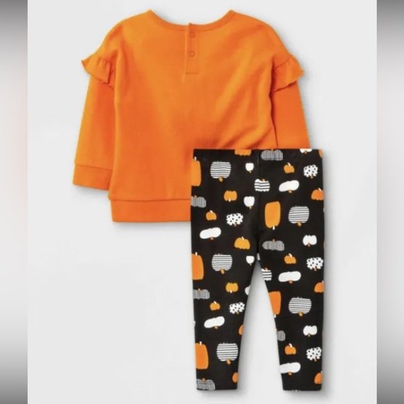 Cat & Jack Little Pumpkin two piece Halloween outfit 6-9M NWT - Picture 2 of 4